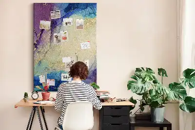 Pinnwand aus Kork mit Tintenabstraktion