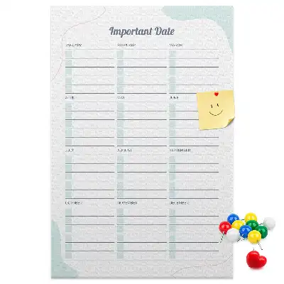 Korktafel Wichtige Termine