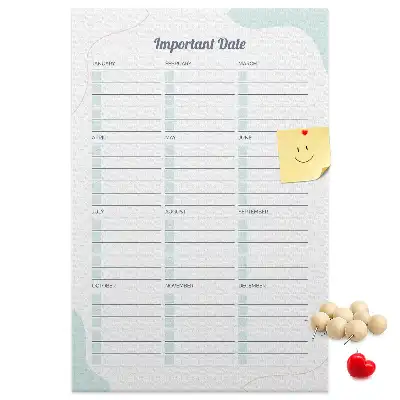 Korktafel Wichtige Termine