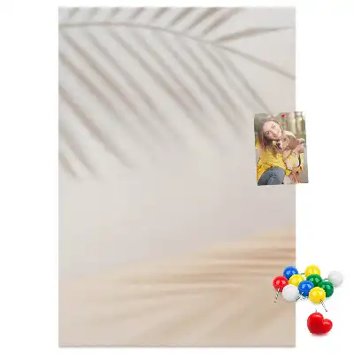 Pinnwand mit Palmenblattschatten