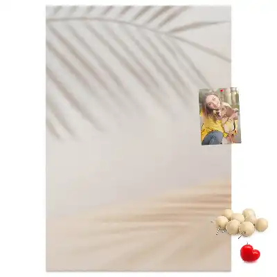 Pinnwand mit Palmenblattschatten