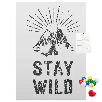 Pinnwand Kork Stay Wild Mountain Theme