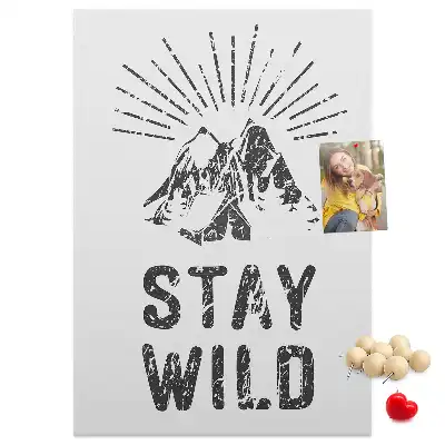 Pinnwand Kork Stay Wild Mountain Theme