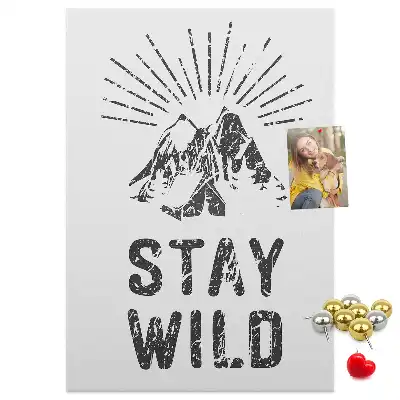 Pinnwand Kork Stay Wild Mountain Theme