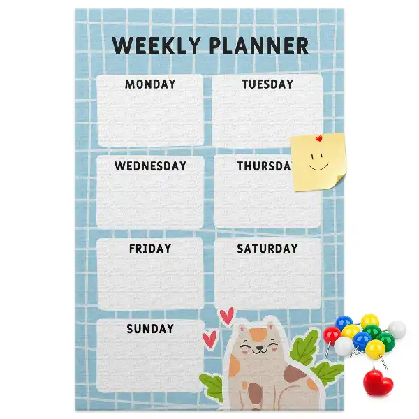 Korktafel Wochenplan