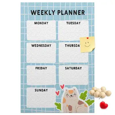 Korktafel Wochenplan