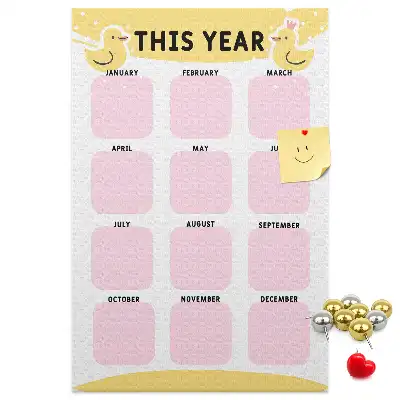 Pinnwand Kork Jahreskalender
