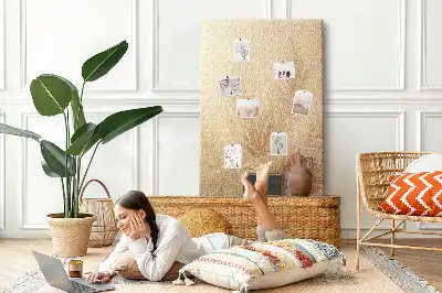 Korktafel mit exotischem Urlaubsmotiv einer Palme