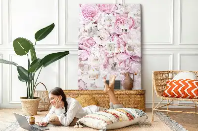 Korktafel Rosenblüten