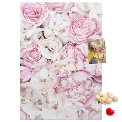 Korktafel Rosenblüten