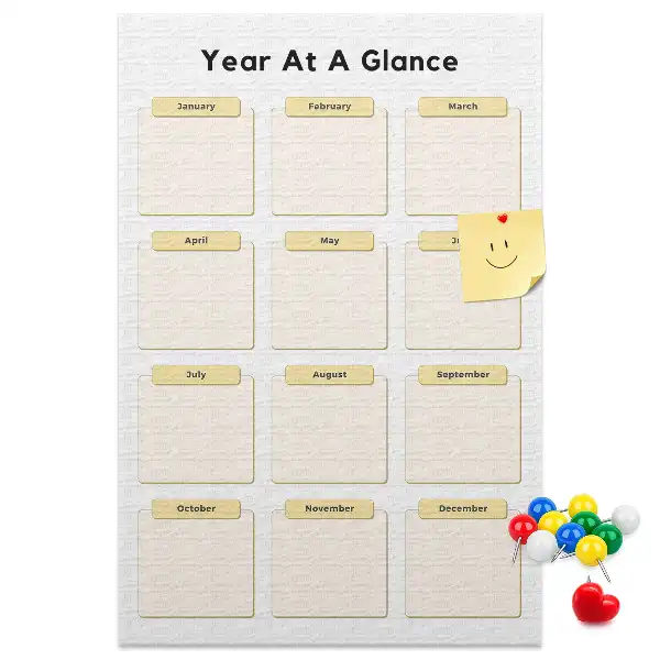Pinnwand Kork Jahreskalender