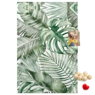 Korktafel Mit Wasserfarben bemalte Blätter