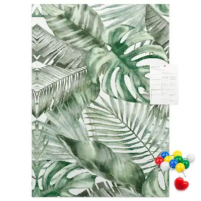 Korktafel Mit Wasserfarben bemalte Blätter