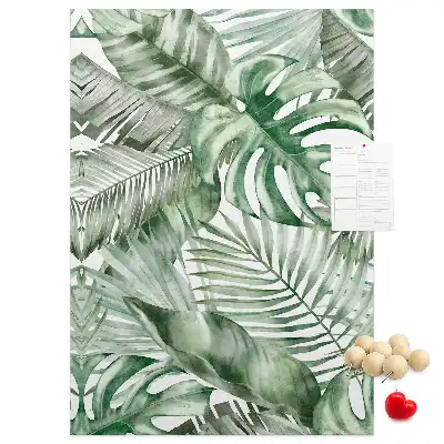 Korktafel Mit Wasserfarben bemalte Blätter
