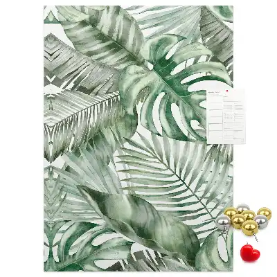 Korktafel Mit Wasserfarben bemalte Blätter