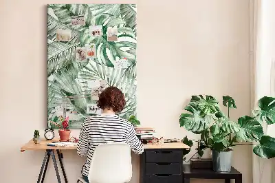 Korktafel Mit Wasserfarben bemalte Blätter