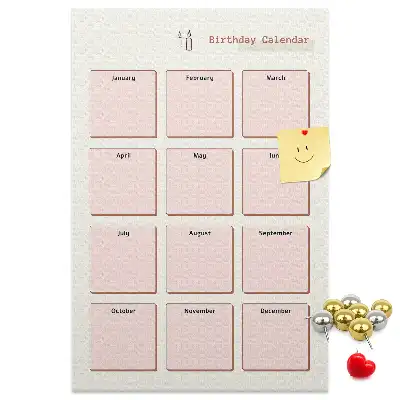 Pinnwand Kork Geburtstagskalender