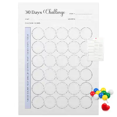 Pinnwand aus Kork als 30-Tage-Challenge-Planer