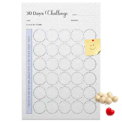 Pinnwand aus Kork als 30-Tage-Challenge-Planer