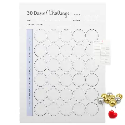 Pinnwand aus Kork als 30-Tage-Challenge-Planer