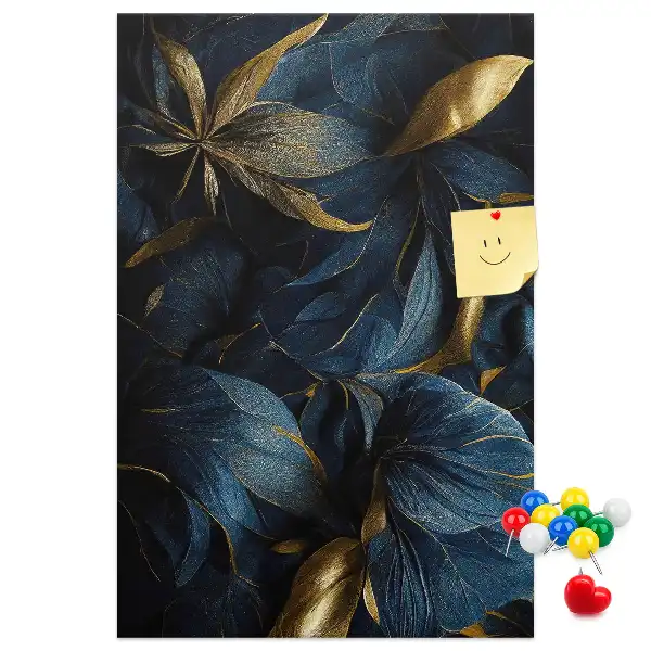 Korktafel Dunkles Blumenmotiv