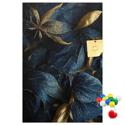Korktafel Dunkles Blumenmotiv
