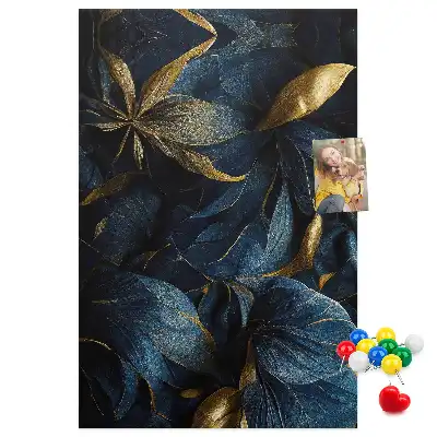 Korktafel Dunkles Blumenmotiv
