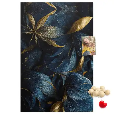 Korktafel Dunkles Blumenmotiv