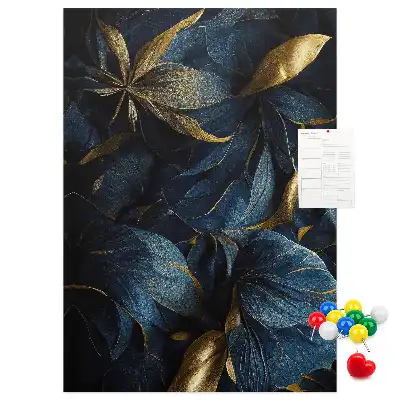 Korktafel Dunkles Blumenmotiv