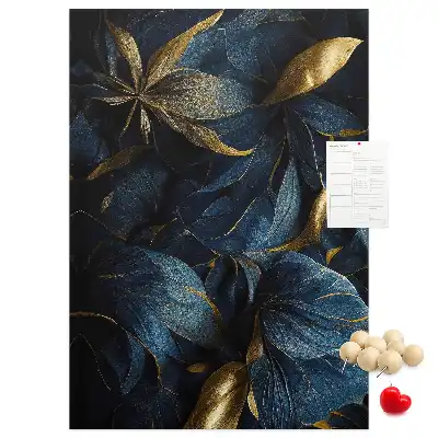 Korktafel Dunkles Blumenmotiv