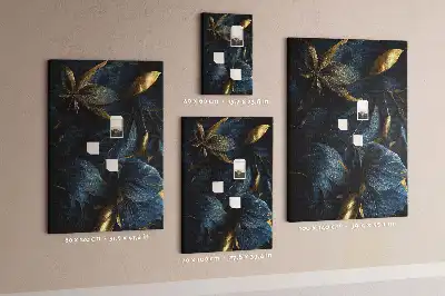 Korktafel Dunkles Blumenmotiv