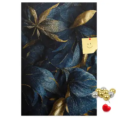 Korktafel Dunkles Blumenmotiv