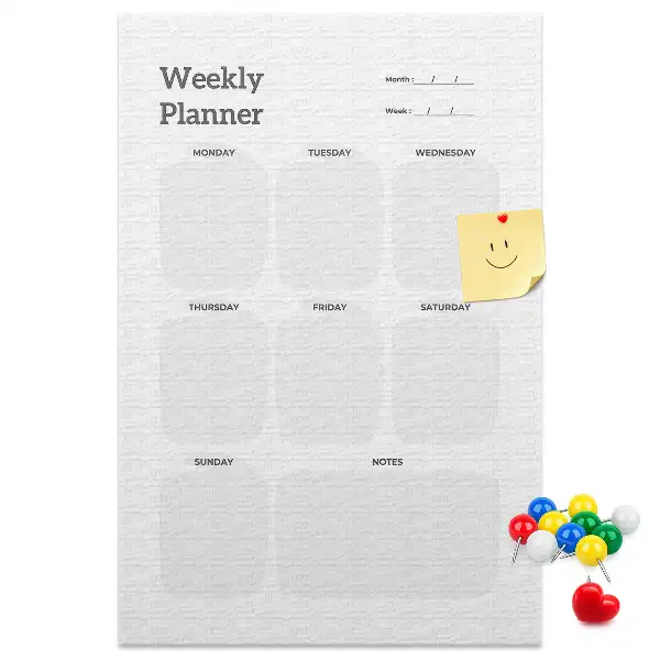 Pinnwand Kork Wochenplaner