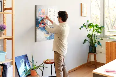 Korktafel mit Marmor-Abstraktion