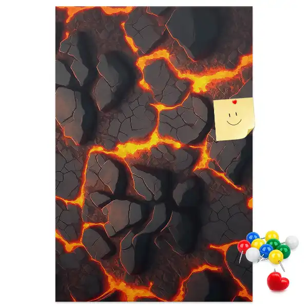Pinnwand Kork Lava aus dem Vulkan