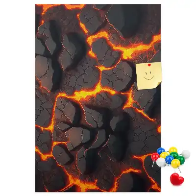 Pinnwand Kork Lava aus dem Vulkan