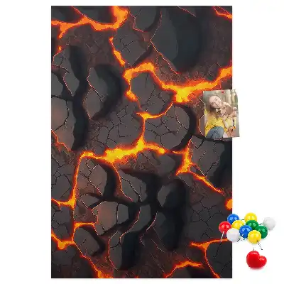 Pinnwand Kork Lava aus dem Vulkan
