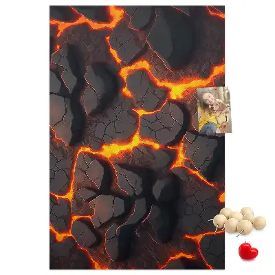 Pinnwand Kork Lava aus dem Vulkan