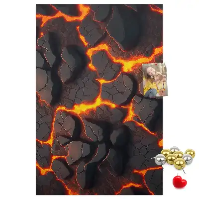 Pinnwand Kork Lava aus dem Vulkan