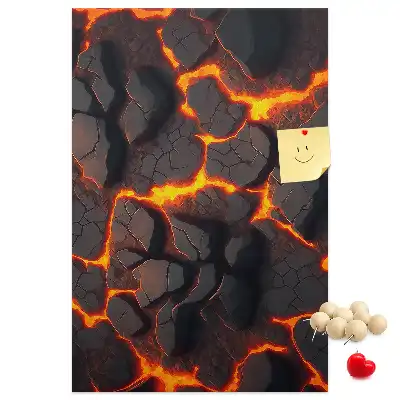Pinnwand Kork Lava aus dem Vulkan