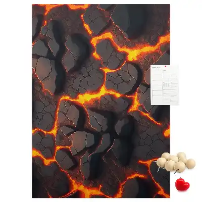 Pinnwand Kork Lava aus dem Vulkan