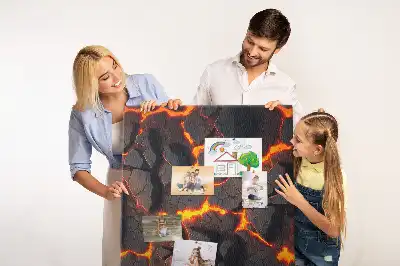 Pinnwand Kork Lava aus dem Vulkan