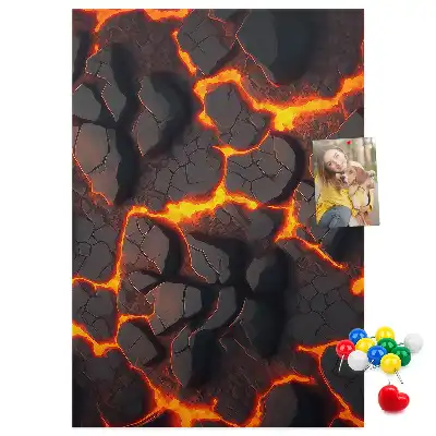 Pinnwand Kork Lava aus dem Vulkan