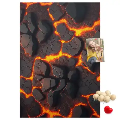 Pinnwand Kork Lava aus dem Vulkan