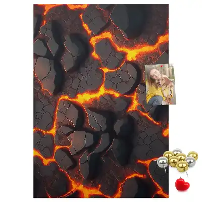 Pinnwand Kork Lava aus dem Vulkan