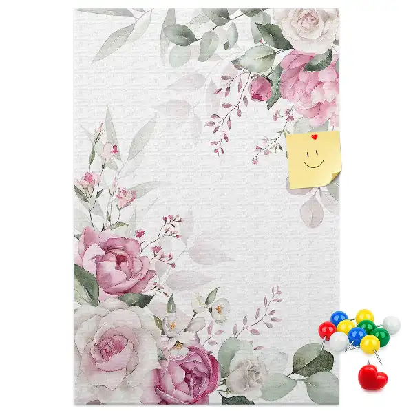 Pinnwand mit Blumenrändern