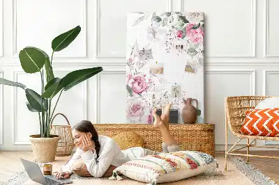 Pinnwand mit Blumenrändern