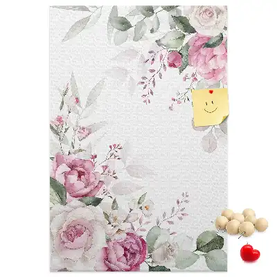 Pinnwand mit Blumenrändern
