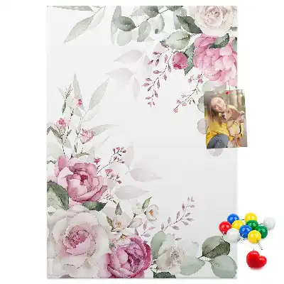 Pinnwand mit Blumenrändern