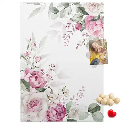 Pinnwand mit Blumenrändern
